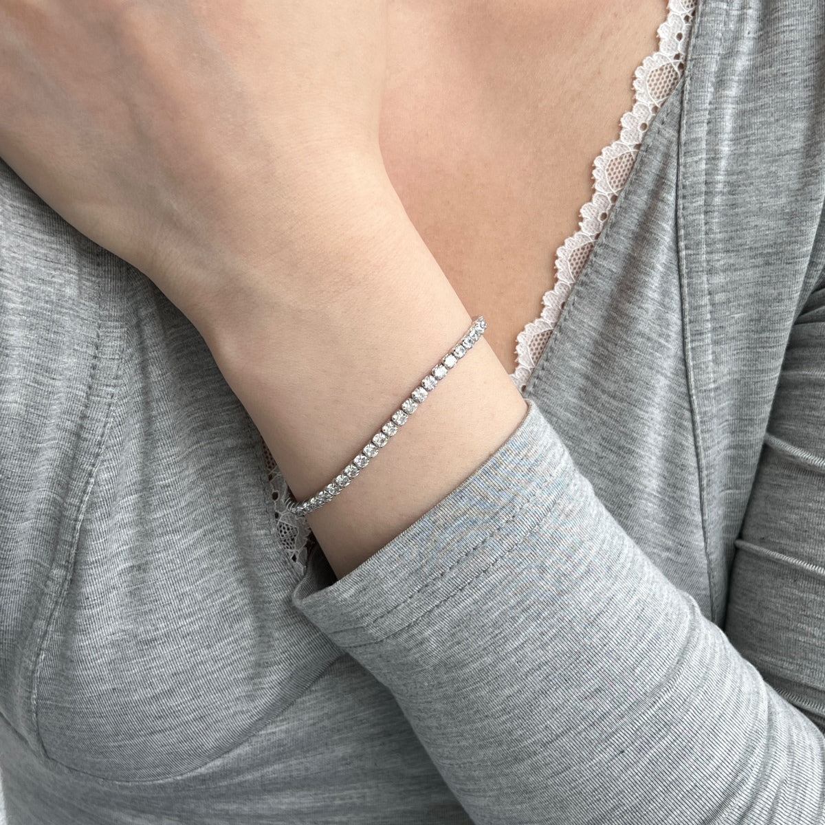 925 Silver Grade 5A 3mm Stone Bracelet