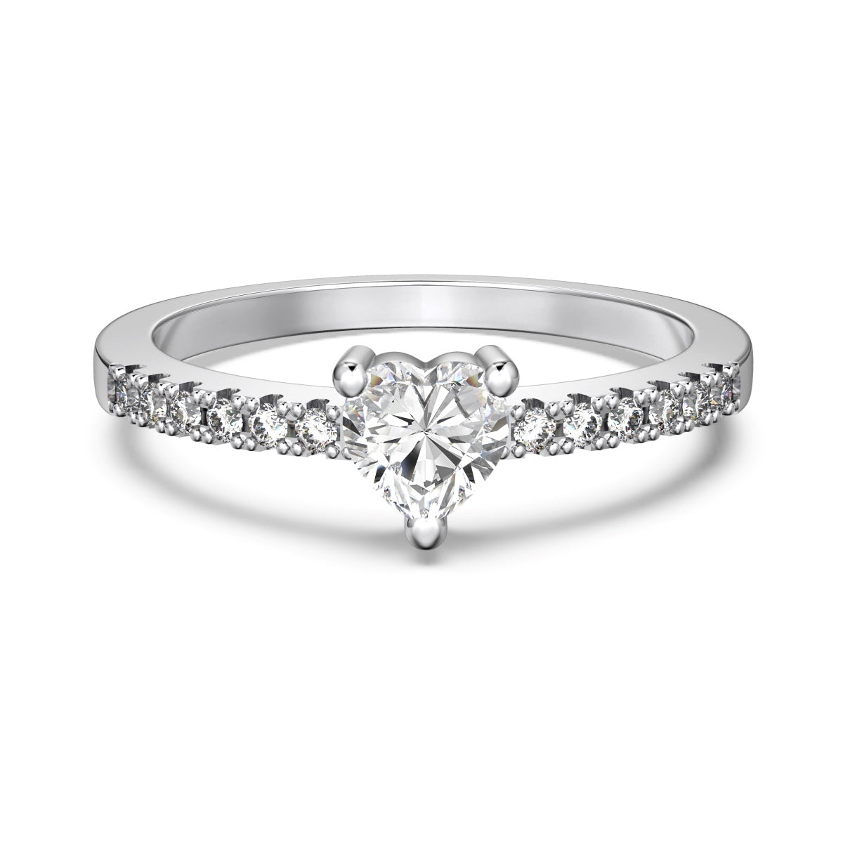 925 Silver Ring with Moissanite and 5A Grade Stone