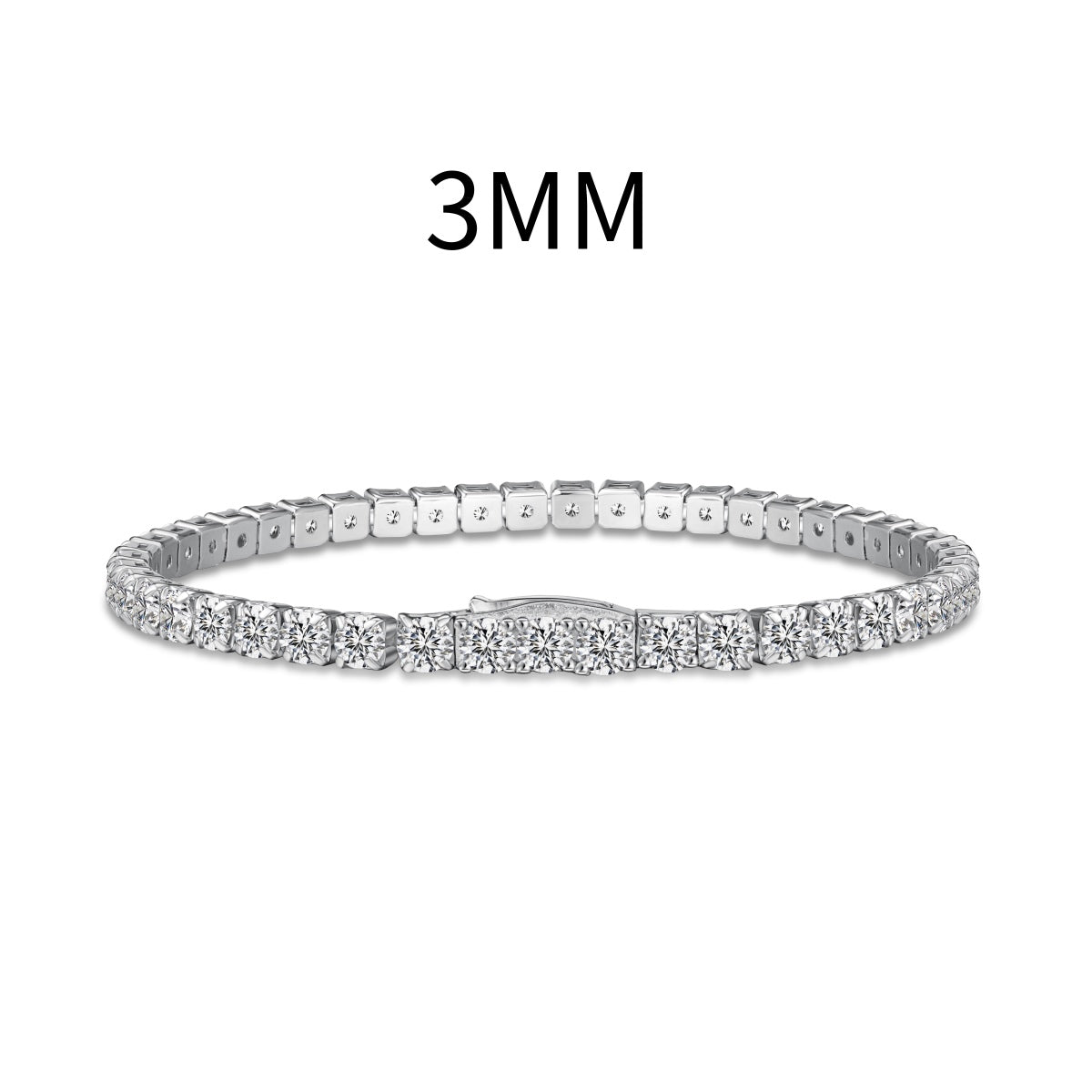 925 Silver Bracelet with 3mm Moissanite Stone
