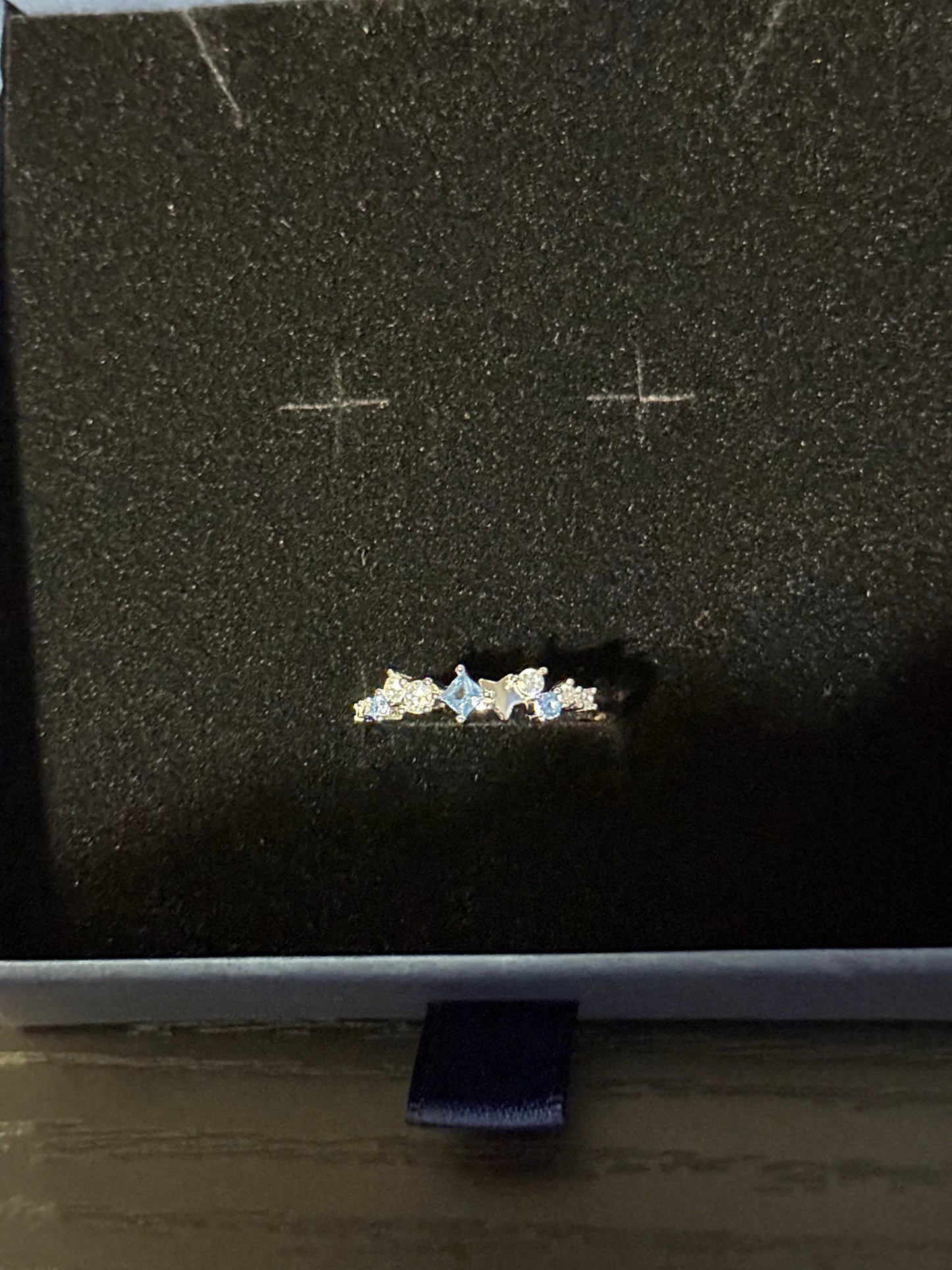 925 Sterling Silver Zircon Geometric Star Rings