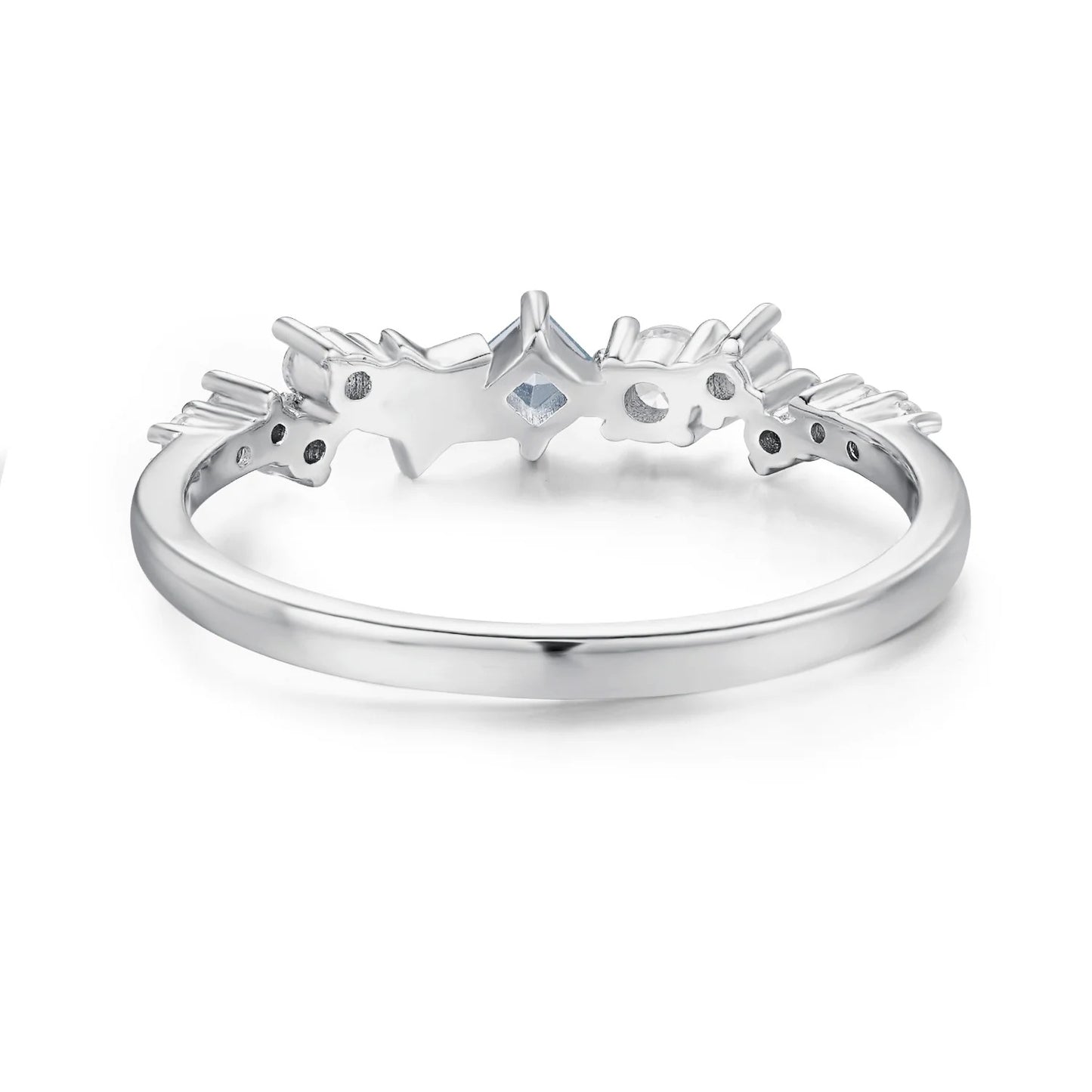 925 Sterling Silver Zircon Geometric Star Rings