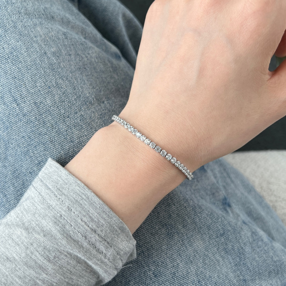925 Silver Grade 5A 3mm Stone Bracelet