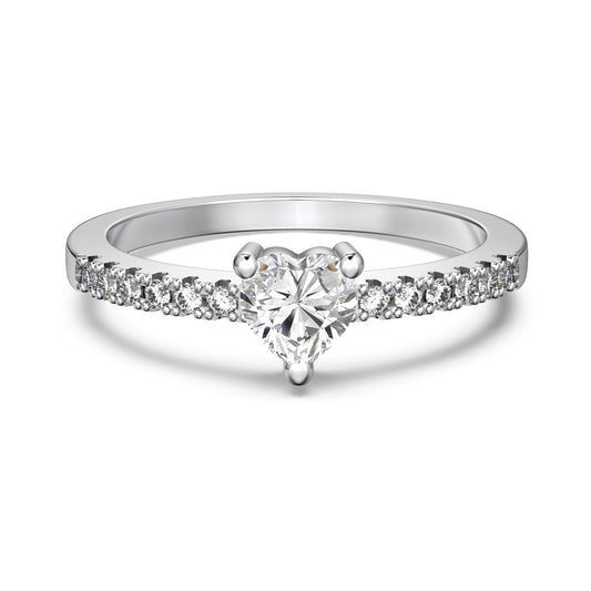 925 Silver Ring with Moissanite and 5A Grade Stone