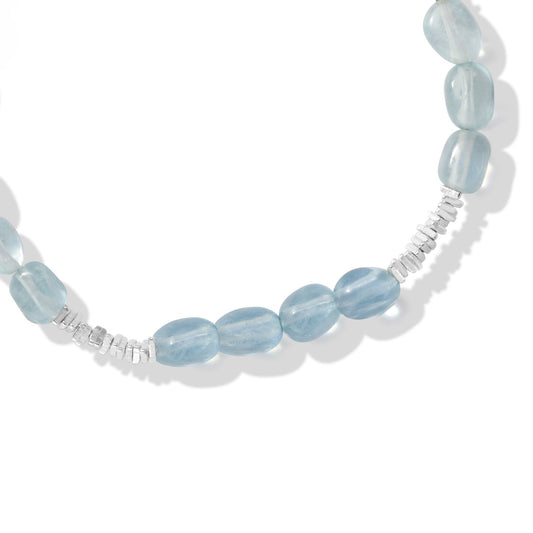 925 Silver Aqua Bead Bracelet