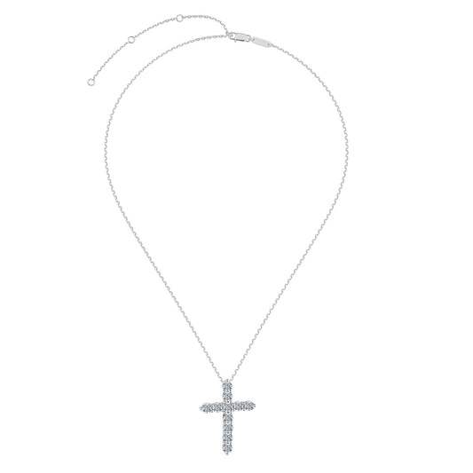 925 Silver Cross with Moissanite Stones
