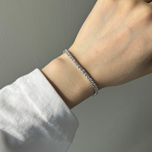 925 Silver Bracelet with 3mm Moissanite Stone