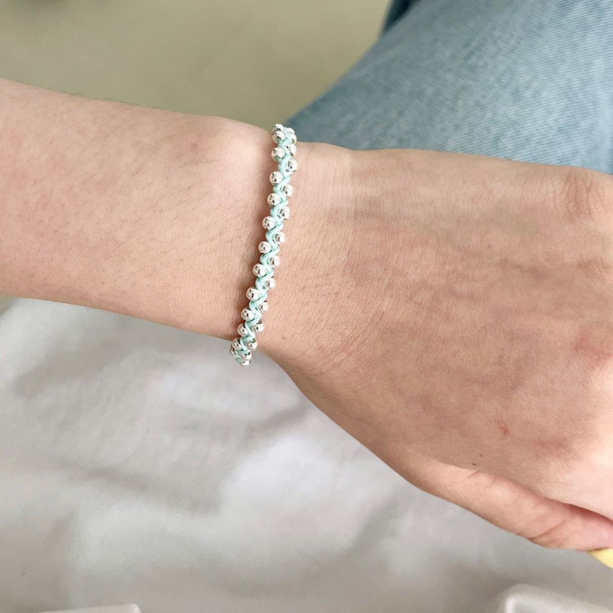 925 Silver with Aqua Green Bracelet