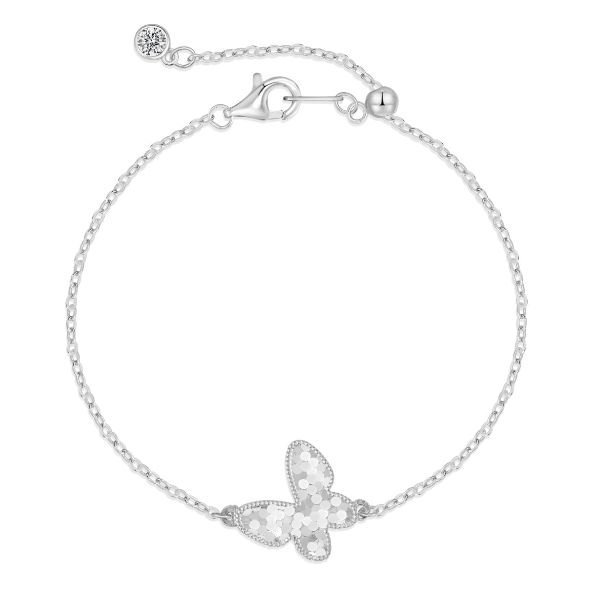 925 Silver Butterfly Pendant Bracelet