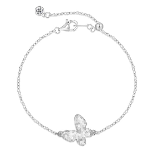 925 Silver Butterfly Pendant Bracelet