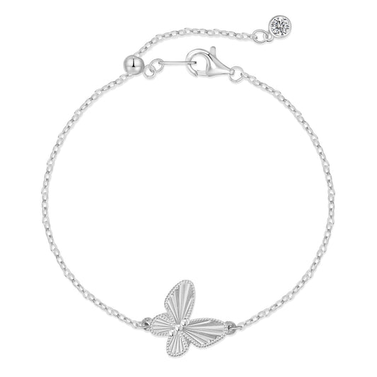 925 Silver Butterfly Pendant Bracelet