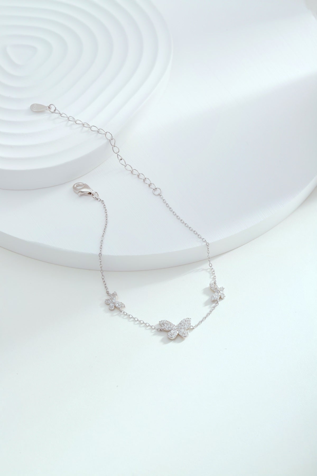 925 Silver Bracelet with 3 Butterflies